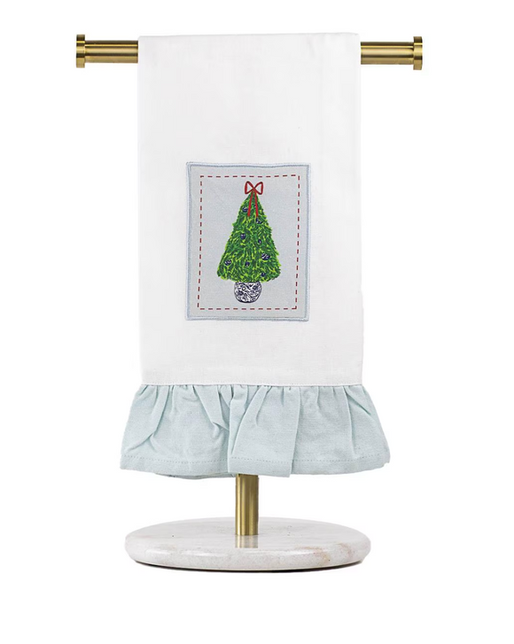 Christmas Topiary Ruffle Tea Towel