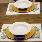 Mardi Gras Parade Houses Paper Placemats