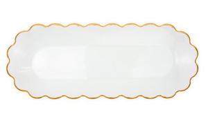 Chapelle Oval Serving Platter - Clear/Gold