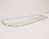 Chapelle Oval Serving Platter - Clear/Gold