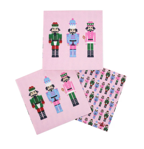 Nutcracker March Beverage Napkins - Pink/Multi