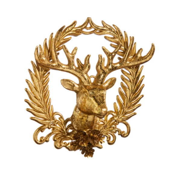 Deer w/ Wreath emblem Ornament