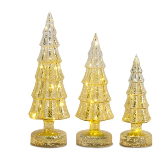 LED Gold Glass Tree