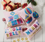 Pink Velvet Merry Everything Sequin Pillow