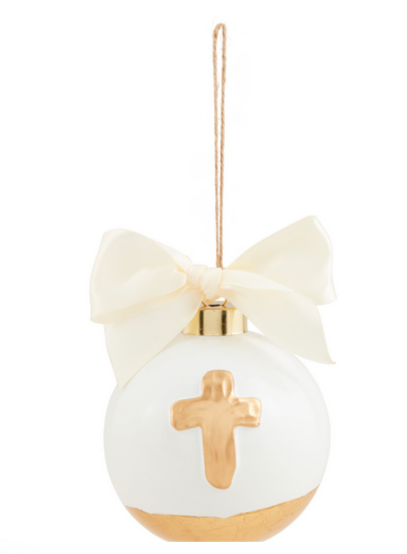 Cross Hand Painted Ornament