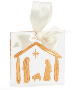 Nativity Gold Acrylic Ornament