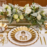 Scalloped Dinner Plates - Gilded Nutcracker