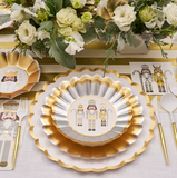 Scalloped Salad Plates - Gilded Nutcracker