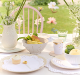 Broderie Anglaise Lace White Dinner Plates