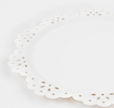 Broderie Anglaise Lace White Dinner Plates