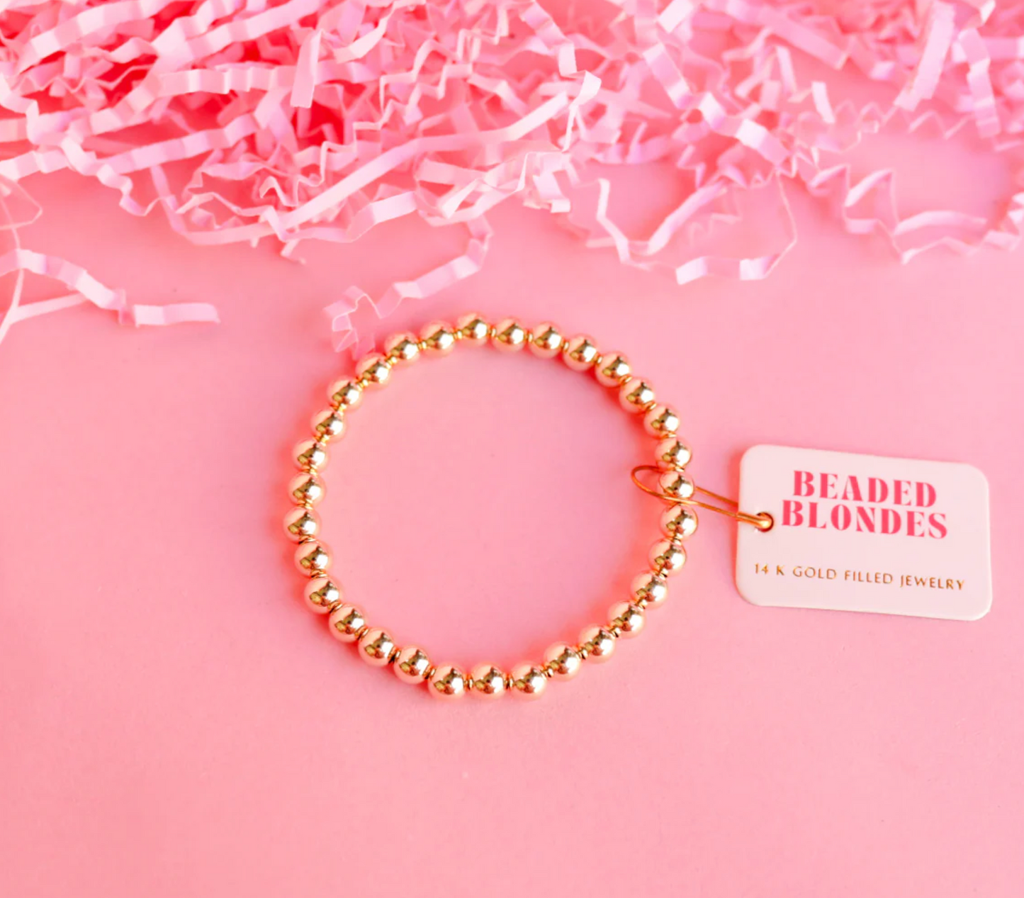 6MM Gold Beaded Bracelet