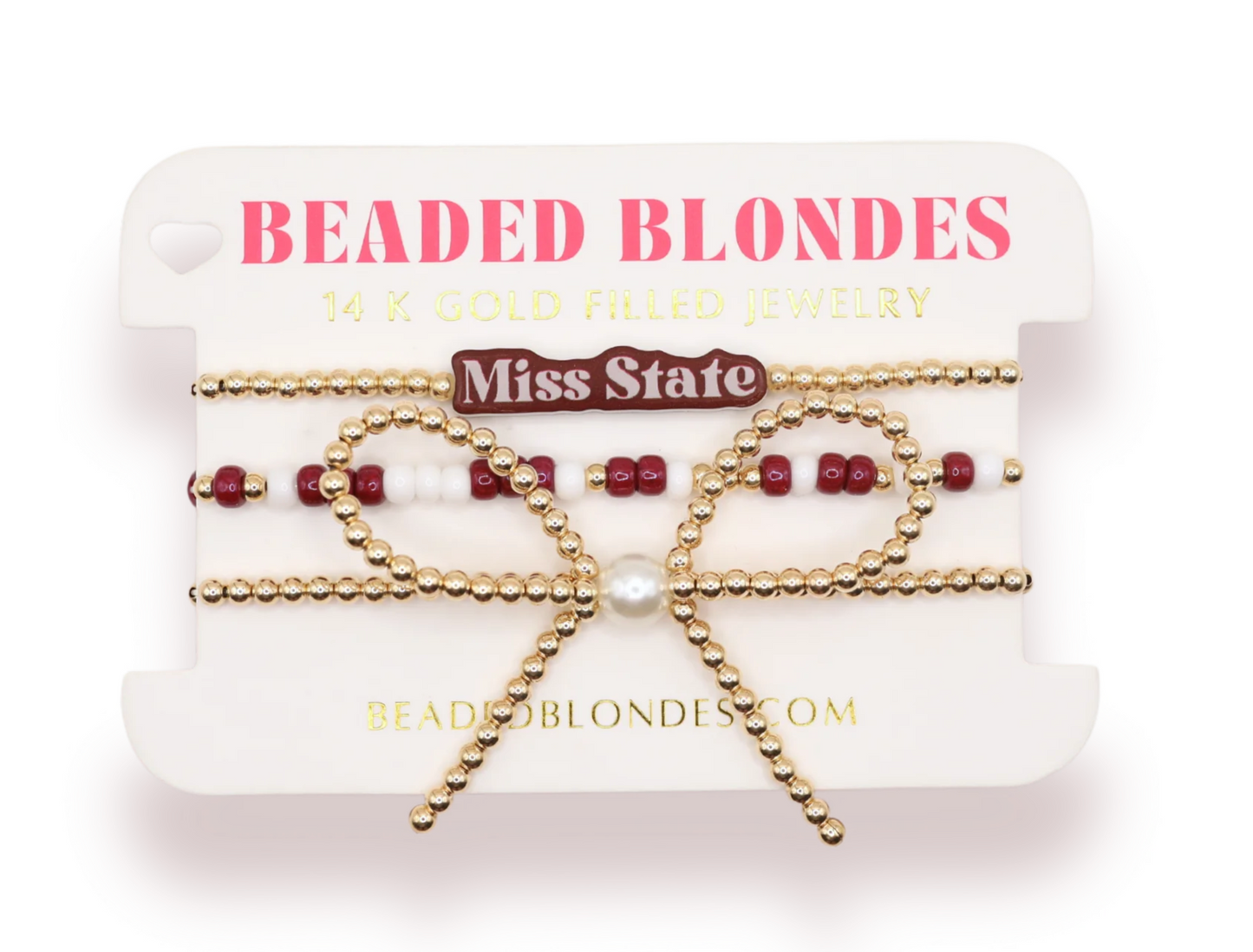 Mississippi State Game Day Bow Stack of 3