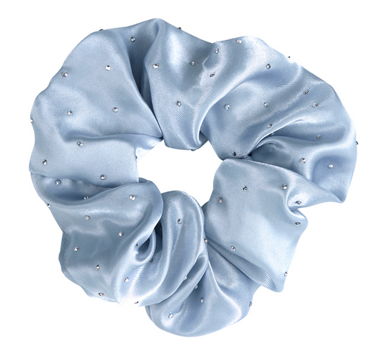 Blue Rhinestone Scrunchie