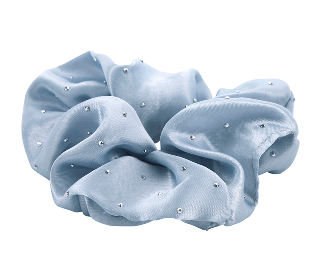 Blue Rhinestone Scrunchie