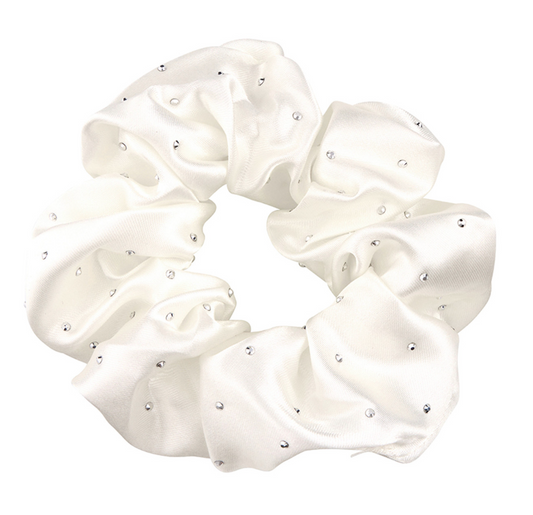 Ivory Rhinestone Scrunchie