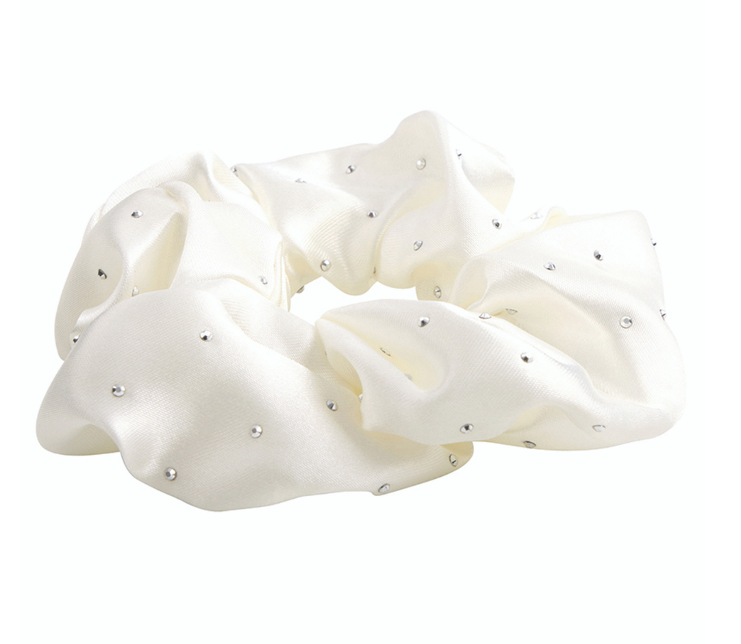 Ivory Rhinestone Scrunchie