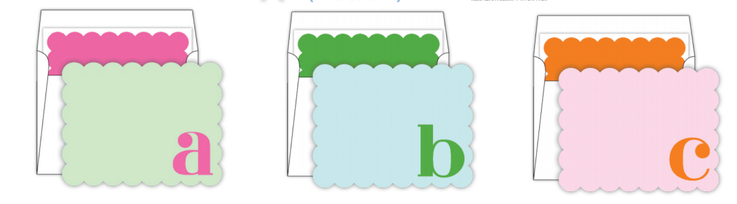 Scalloped Monogram Stationary