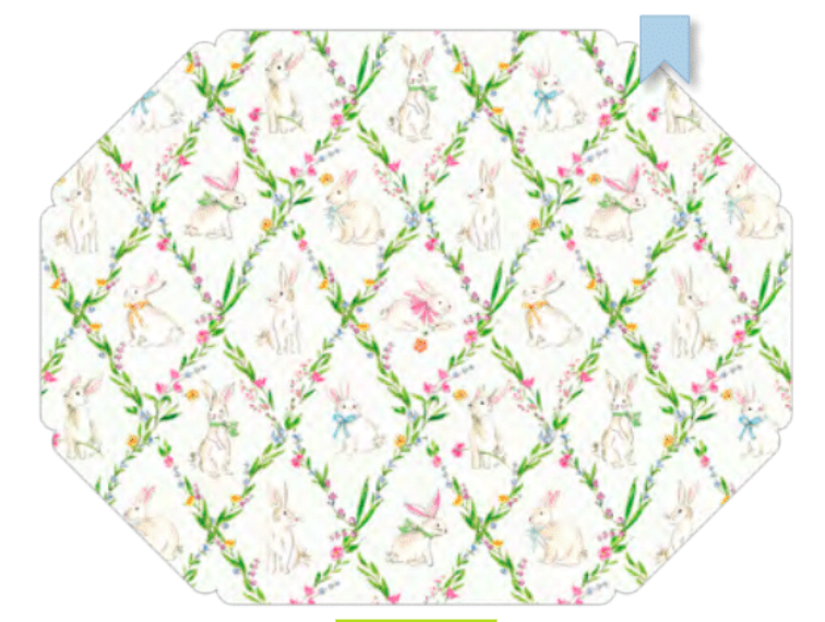 Bunnies in Greenery Trellis Placemats