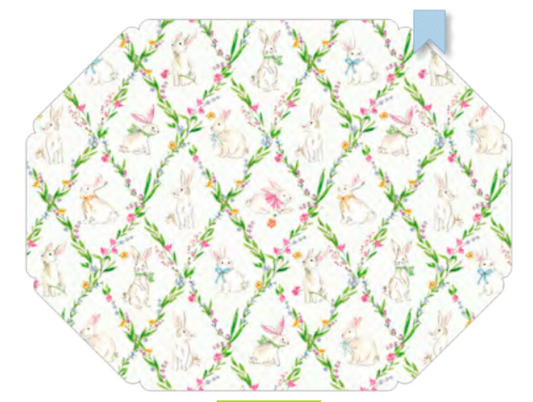 Bunnies in Greenery Trellis Placemats