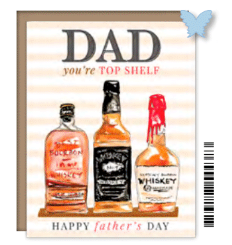 Dad You're Top Shelf Whiskey Bottles Card