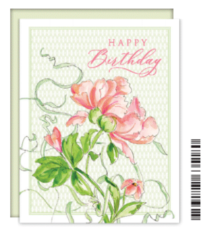 Coral Flowers Happy Birthday Card