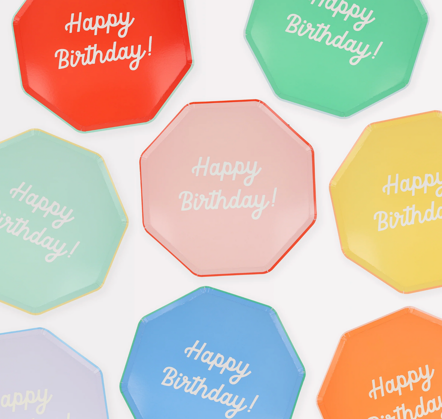 Mixed Happy Birthday Dinner Plates