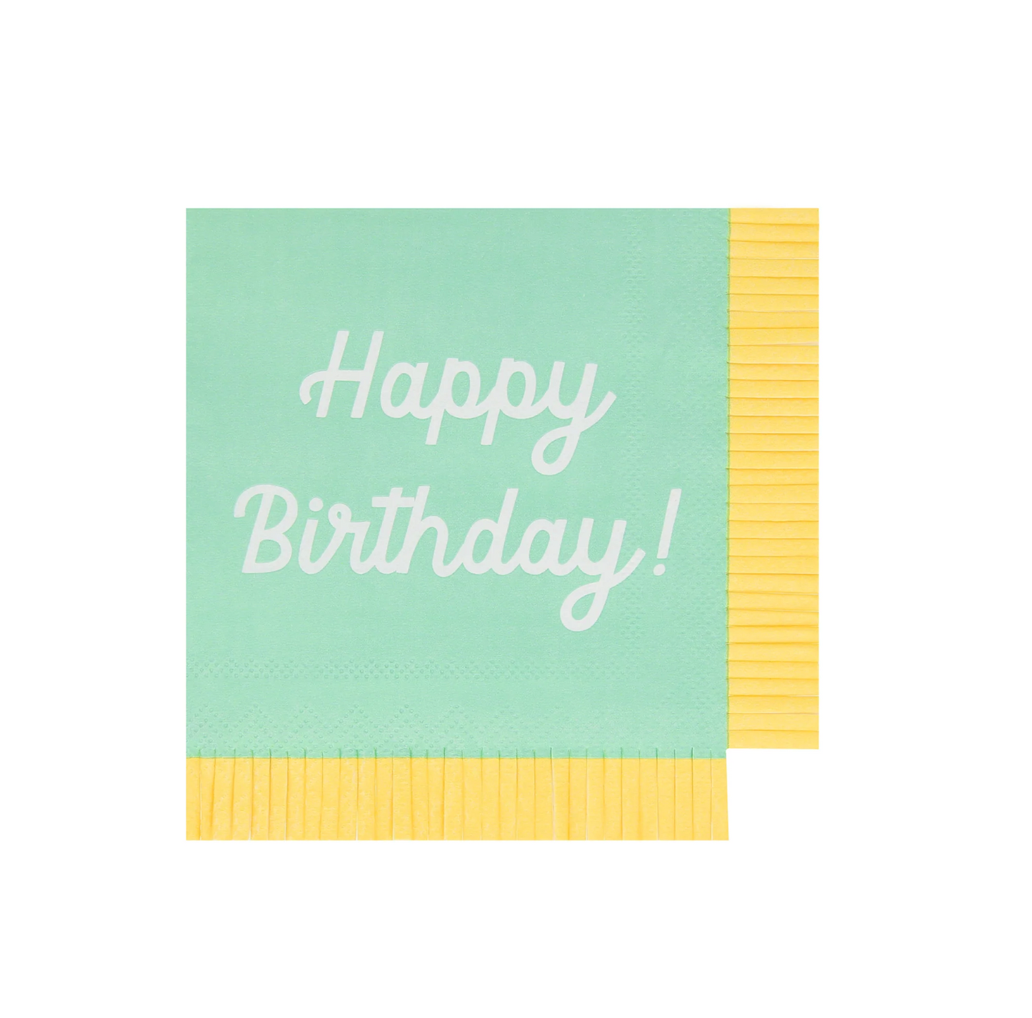 Mixed Happy Birthday Fringe Beverage Napkins