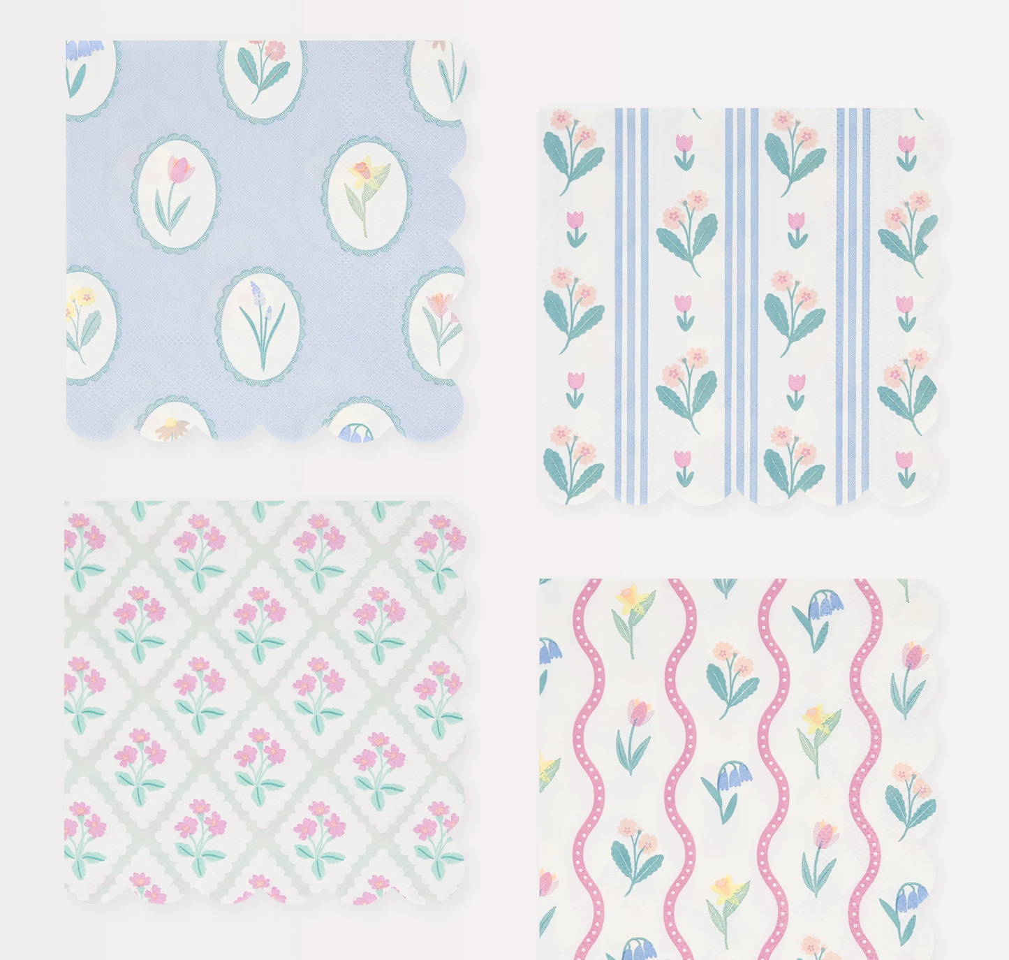 Bloomsbury Floral Pattern Beverage Napkins
