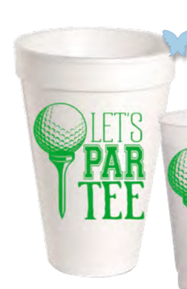 Let's Par Tee Styrofoam Cups