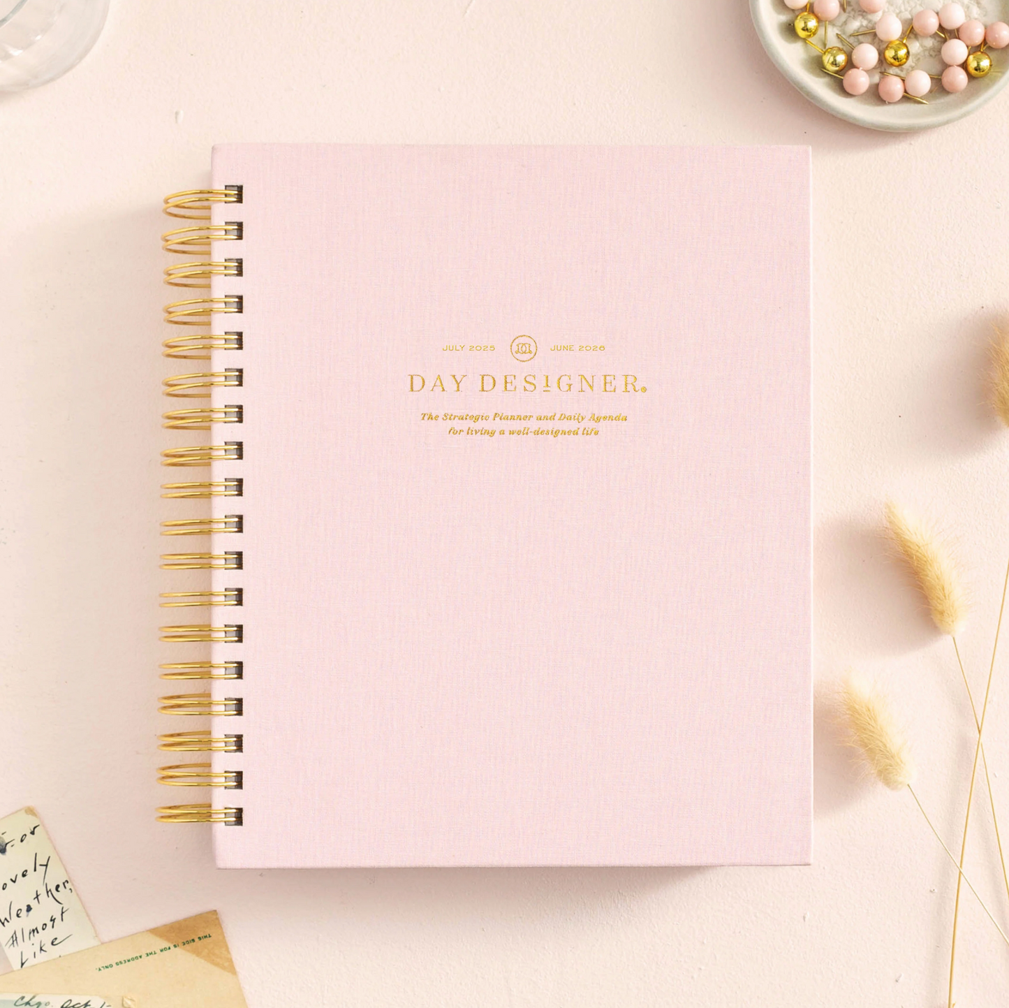 Day Designer Planner - Peony Coated Bookcloth