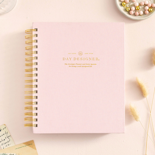 Day Designer Planner - Peony Coated Bookcloth