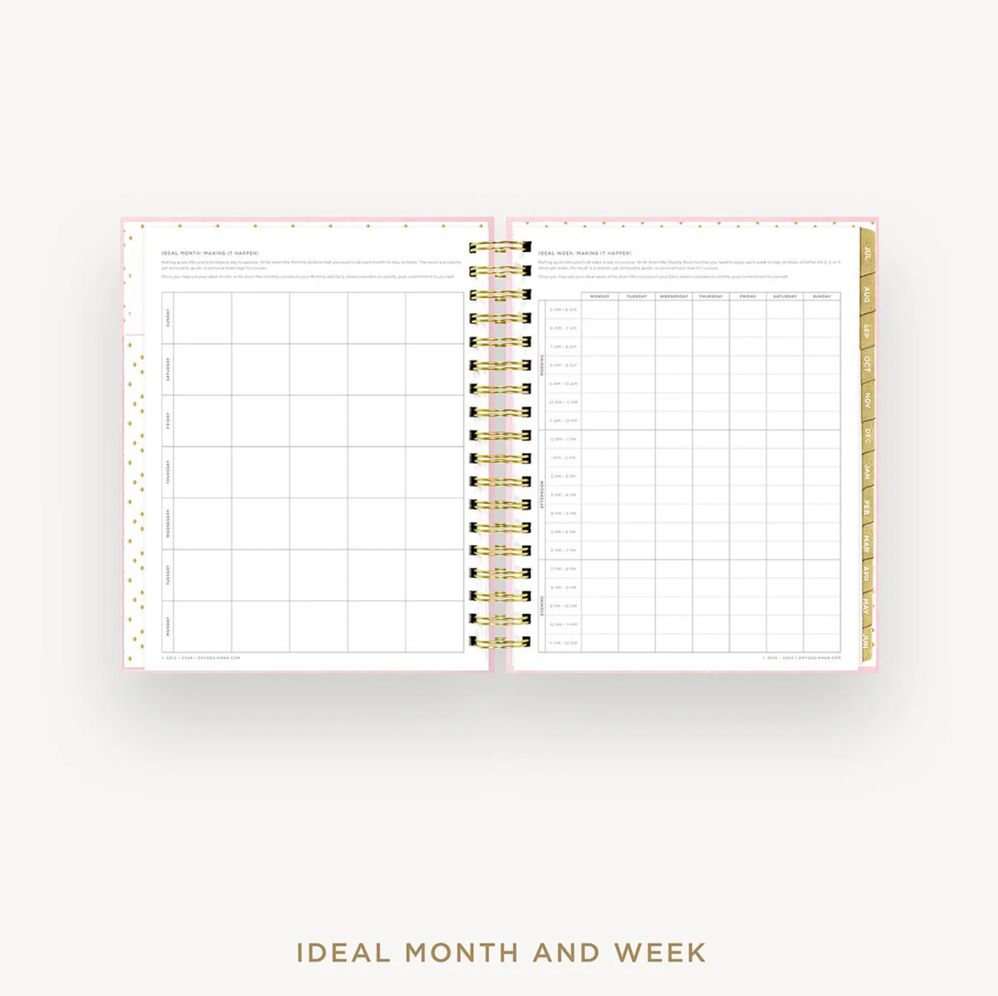 Day Designer Planner - Peony Coated Bookcloth