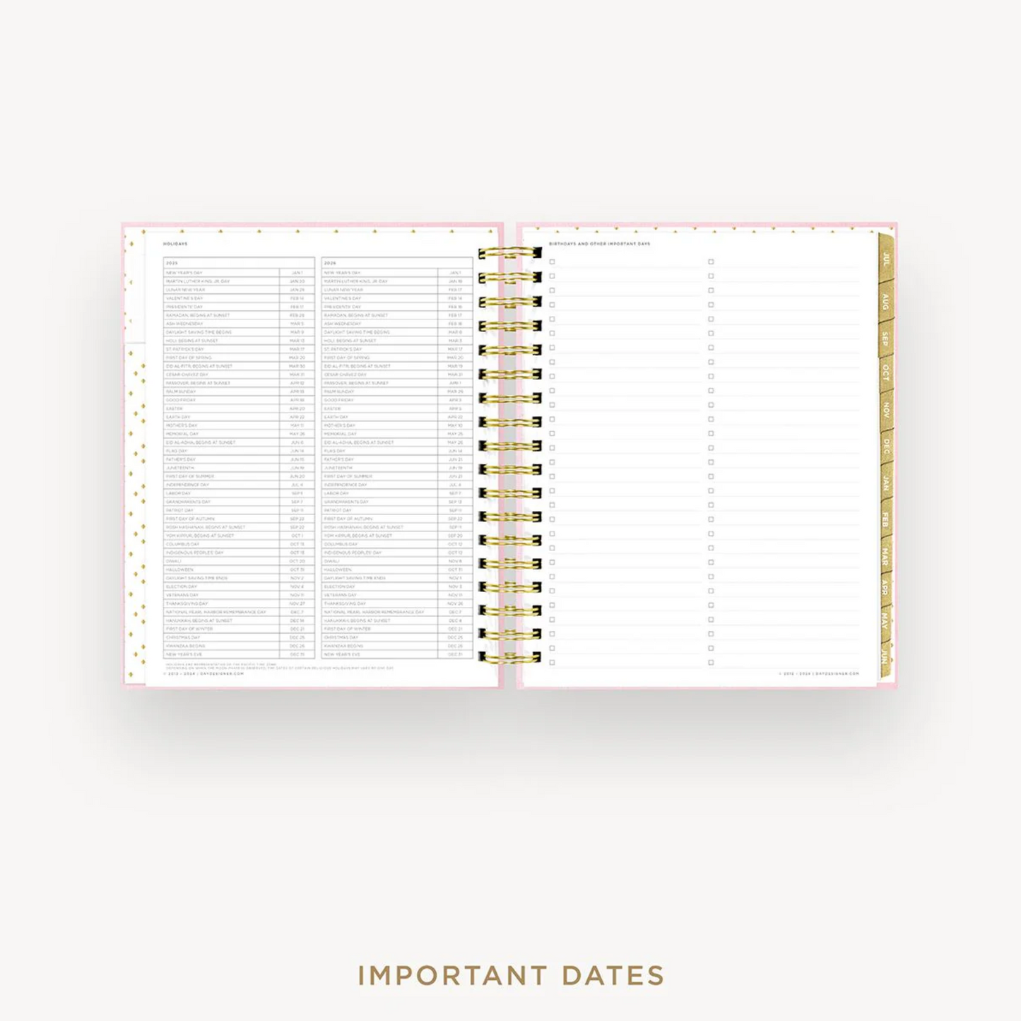 Day Designer Planner - Peony Coated Bookcloth