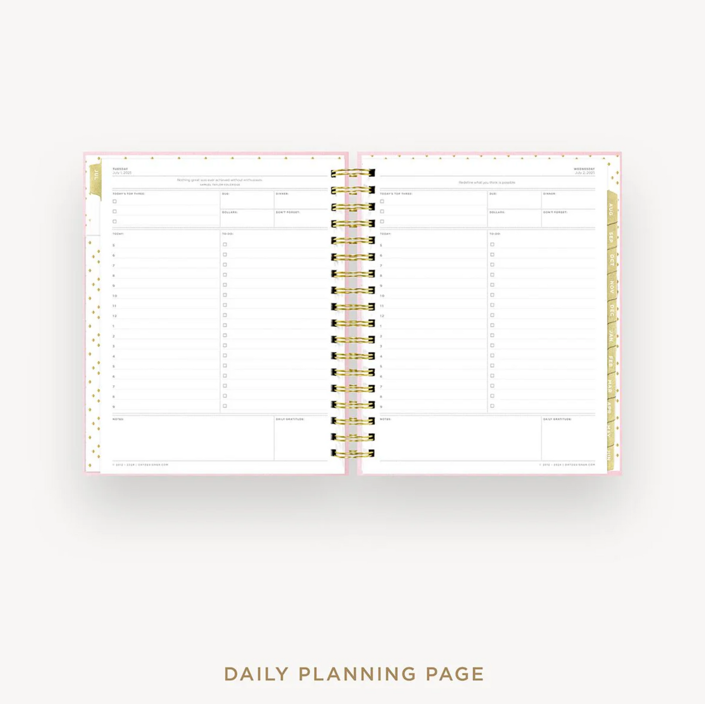 Day Designer Planner - Peony Coated Bookcloth