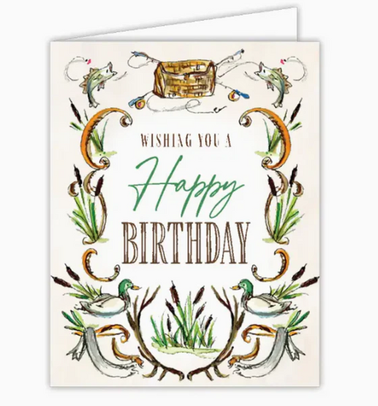 Wishing You a Happy Birthday Fishing and Hunting Card