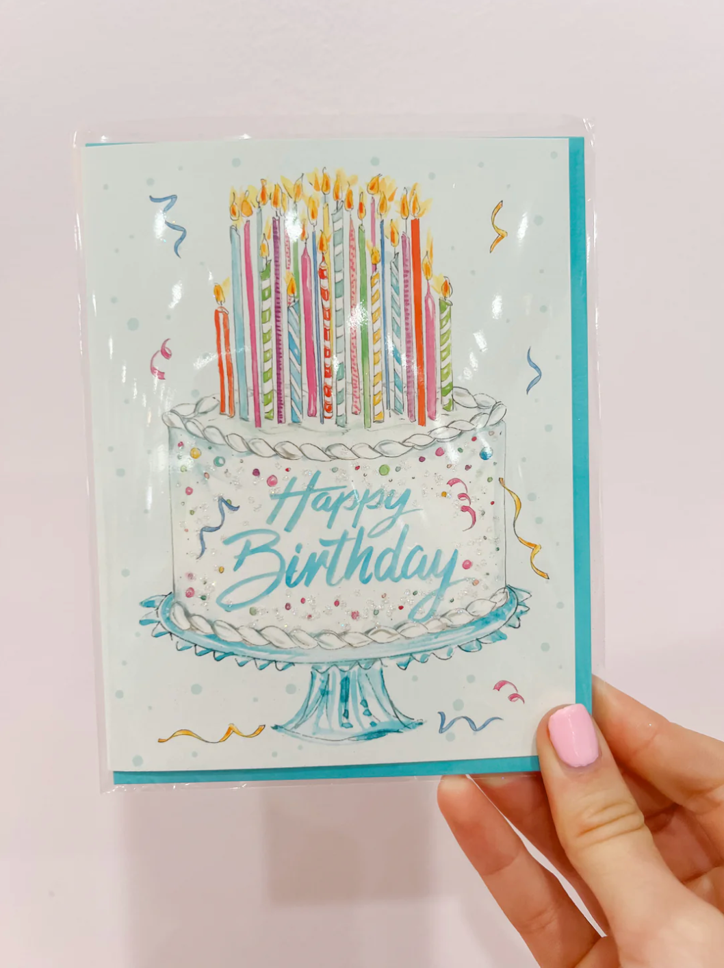 Happy Birthday Cake with Candles Card