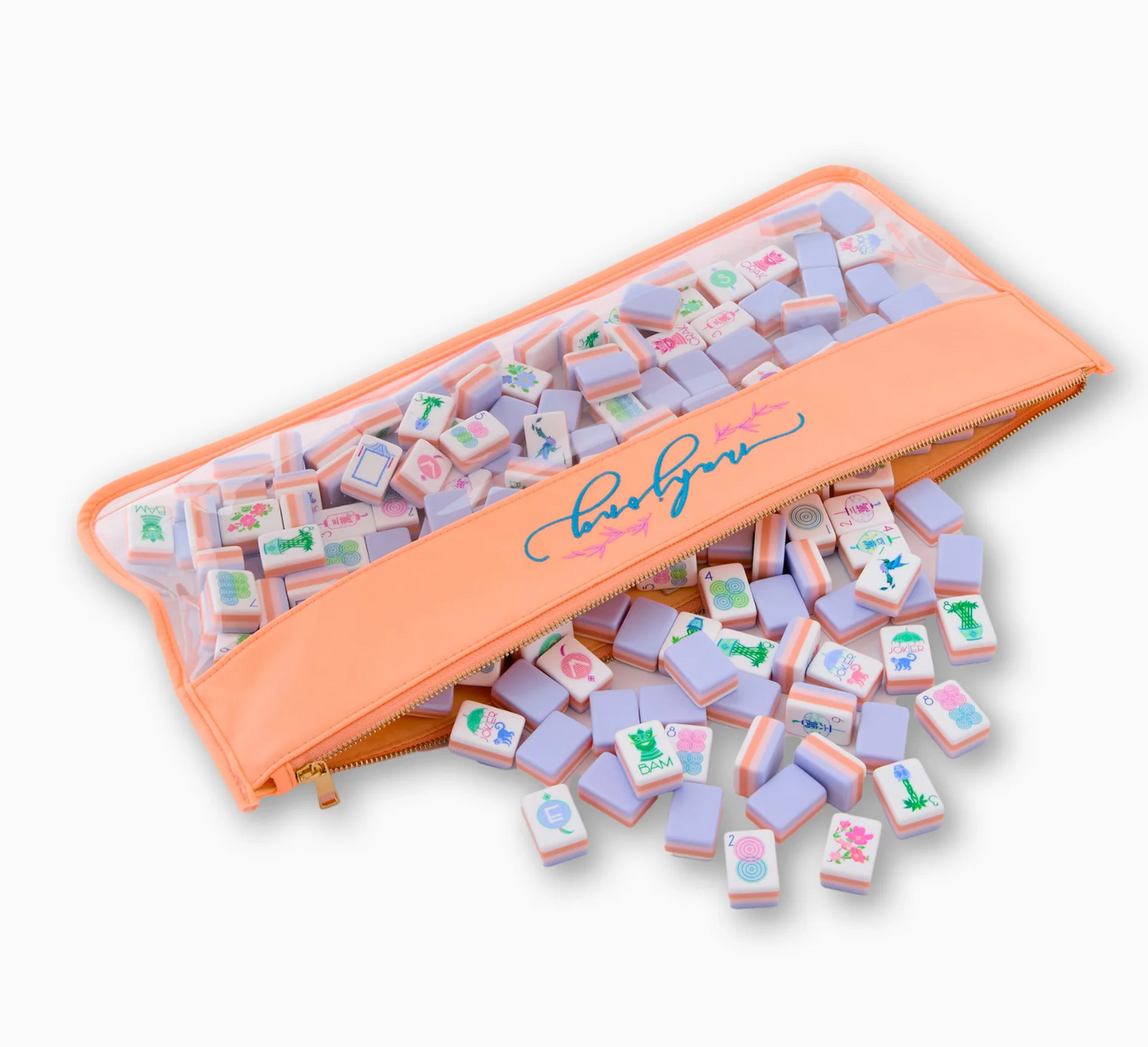 Peach Script Mahjong Bag