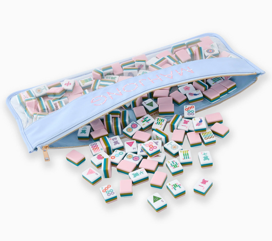 Light Blue Bamboo Mahjong Bag