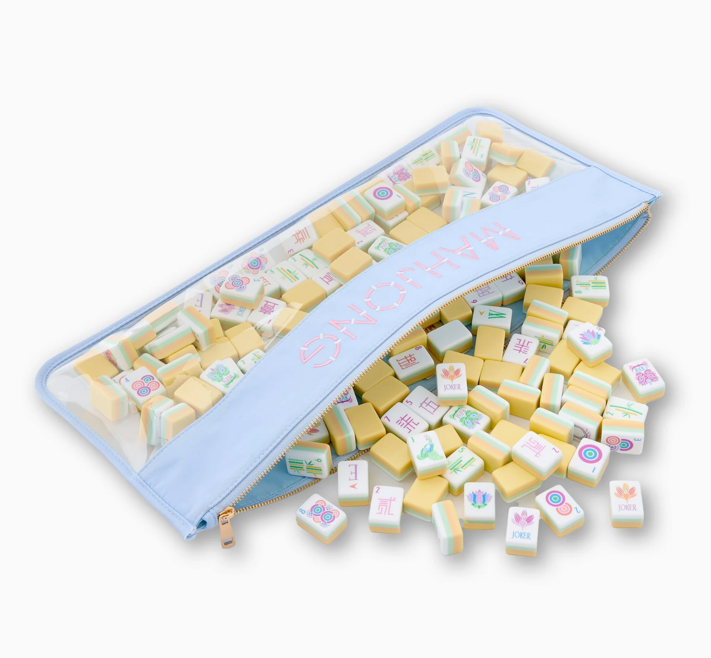 Light Blue Bamboo Mahjong Bag