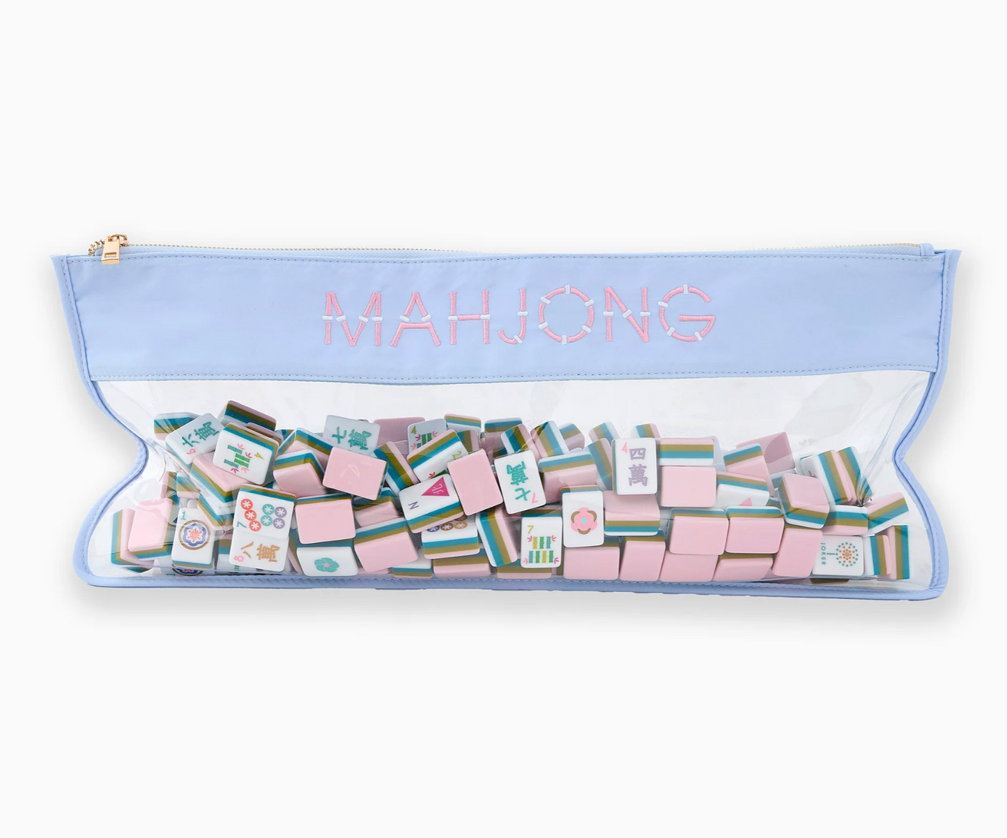 Light Blue Bamboo Mahjong Bag