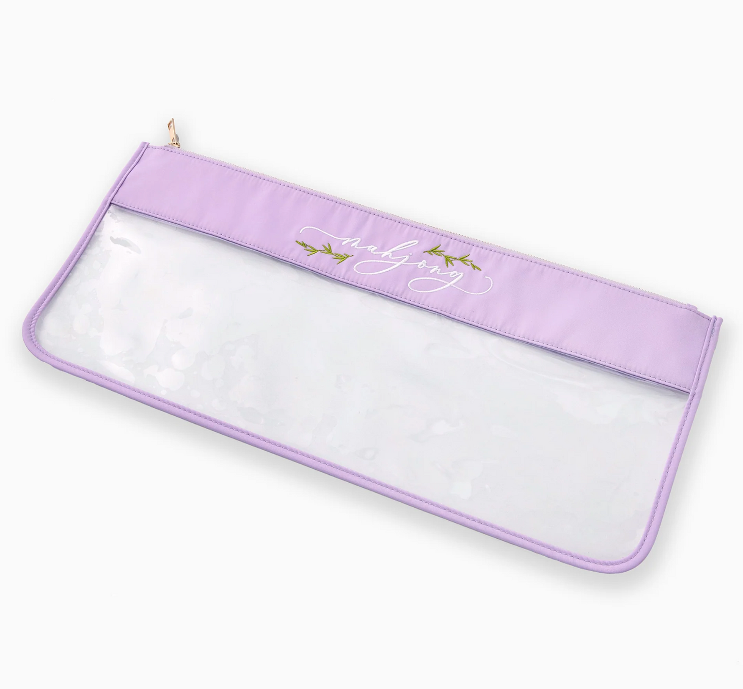 Lilac Script Mahjong Bag
