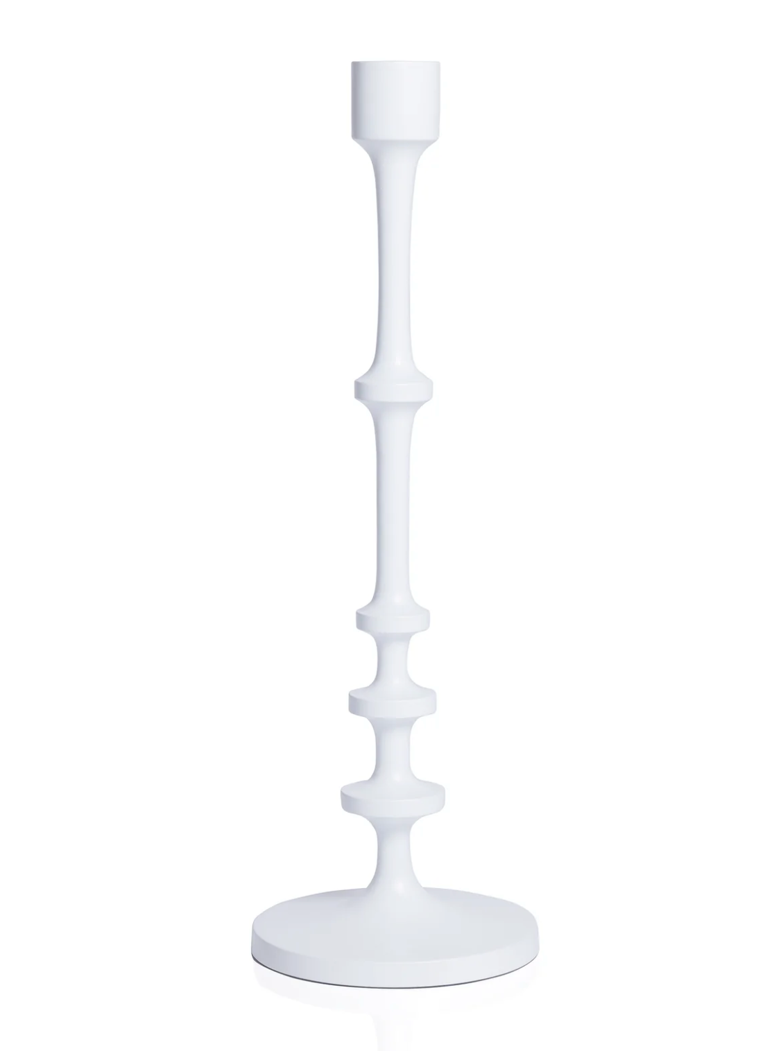Lilou Matt White Metal Taper Holder - Large