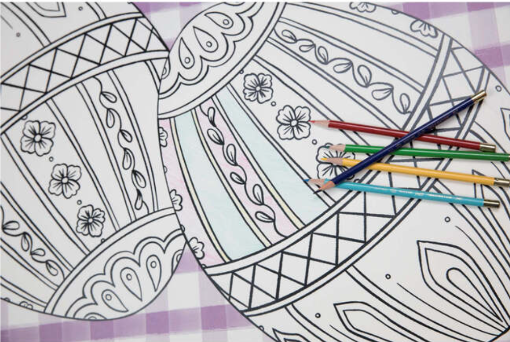 Diecut Easter Egg Coloring Placemats