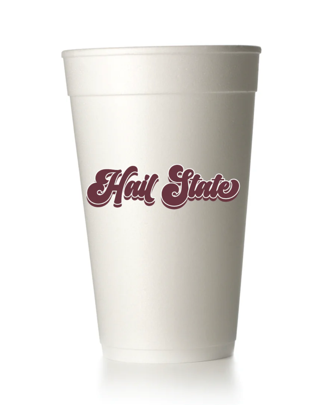 Hail State Retro Script Styrofoam Cups