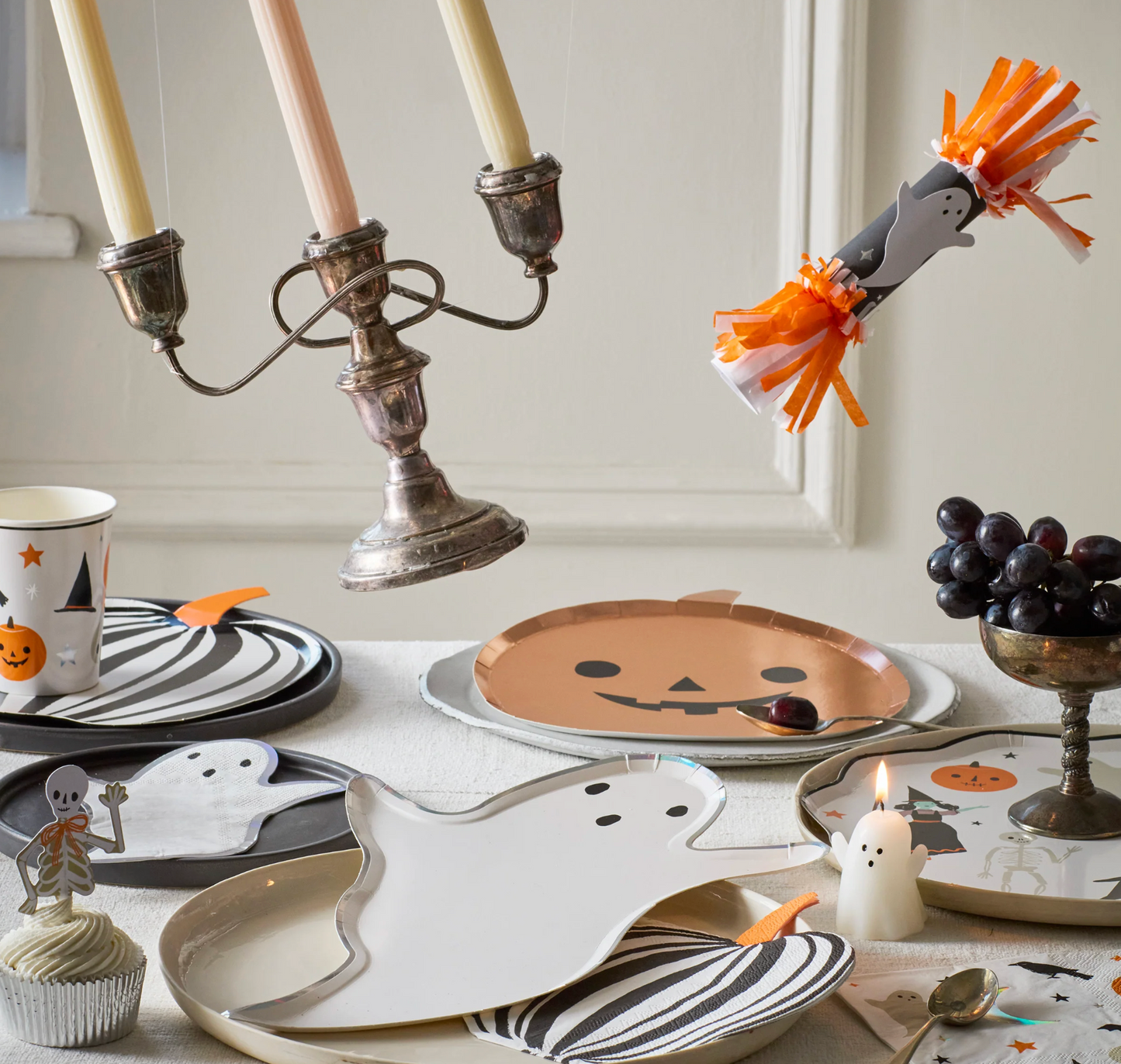 Stripe Pumpkin Diecut Plates