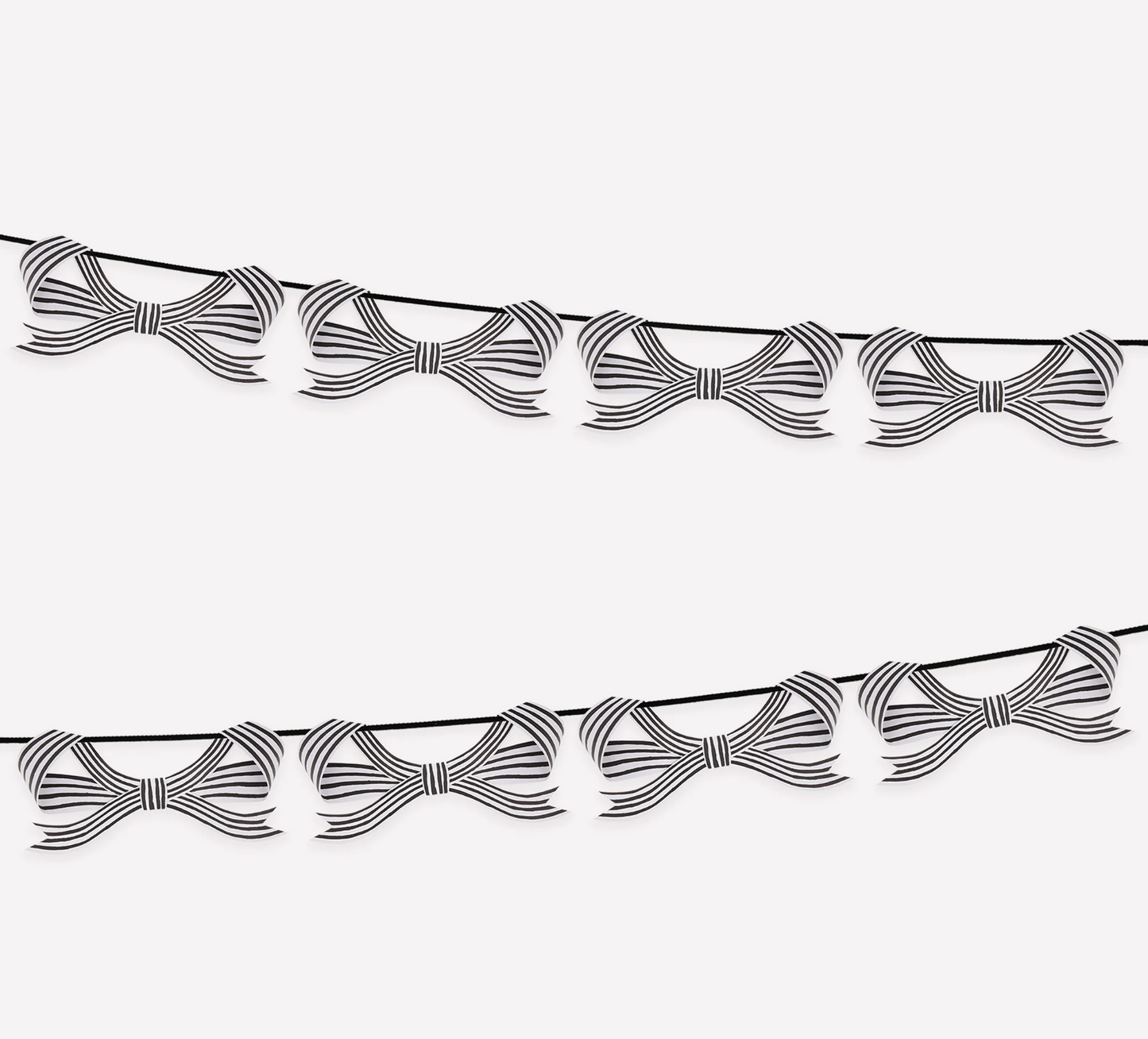 Black & White Stripy Bow Garland