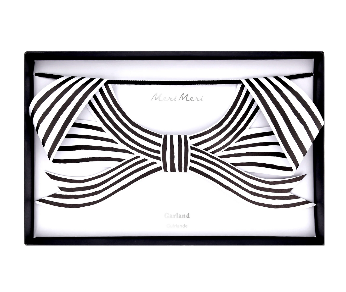 Black & White Stripy Bow Garland