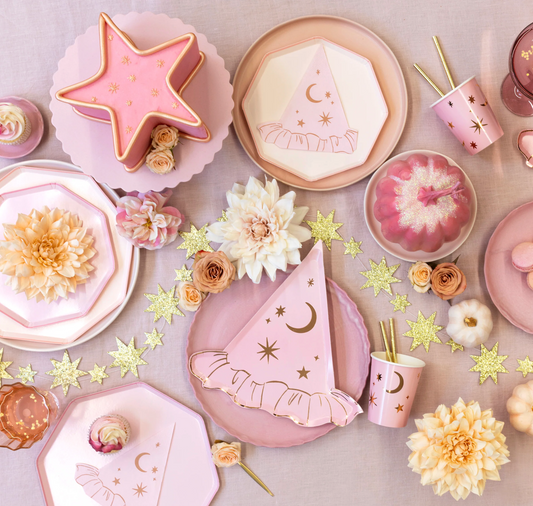 Pink Witch Hat Diecut Plates