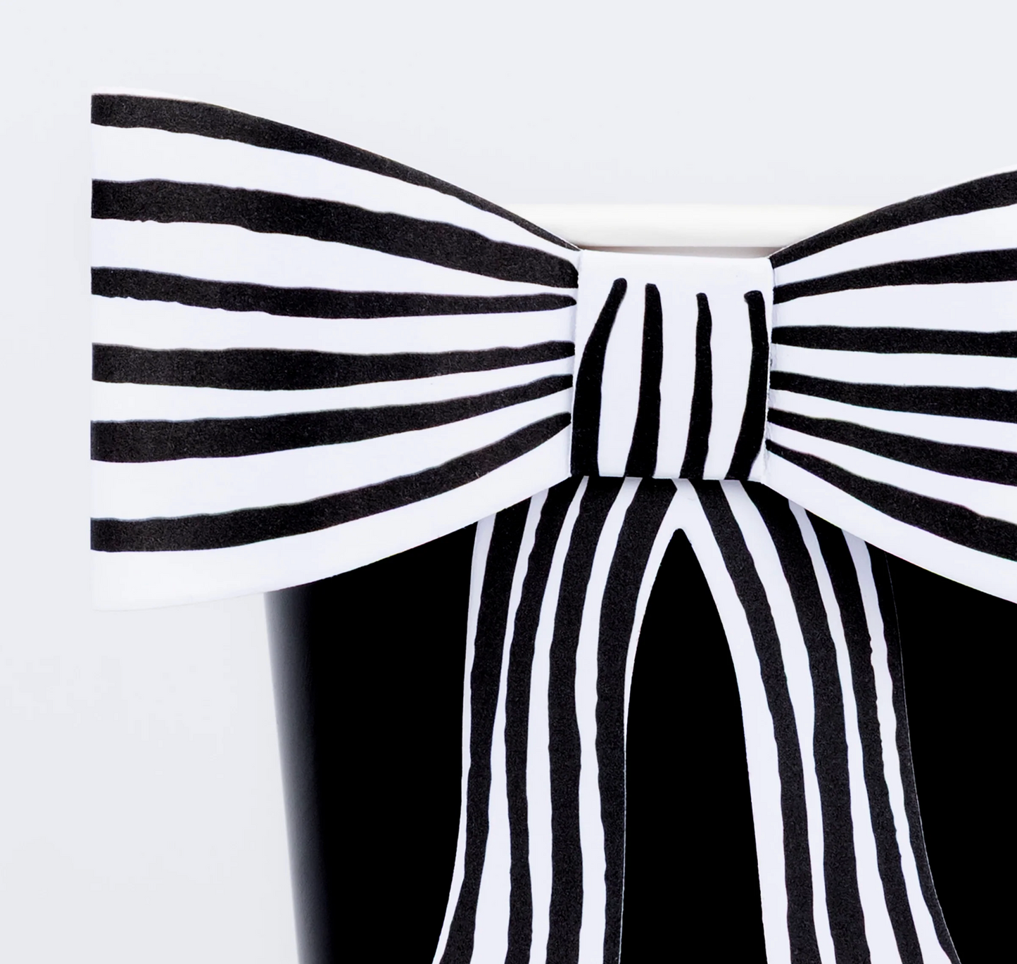 Black & White Stripy Bow Cups