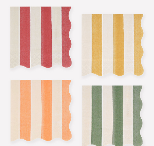 Fall Stripe Beverage Napkins